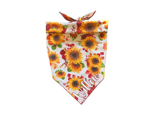 Personalized Sunflowers Bandana + Scrunchie