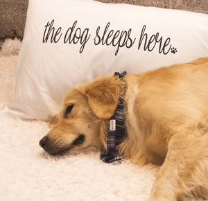 The Dog Sleeps Here Pillow Case Set (right side)