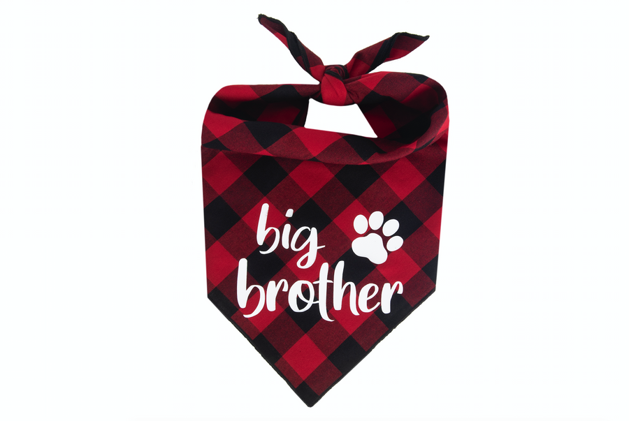 My Big Brother Has Paws Set - Red/Black