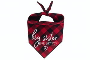 Big Sister with Due Date - Red/Black